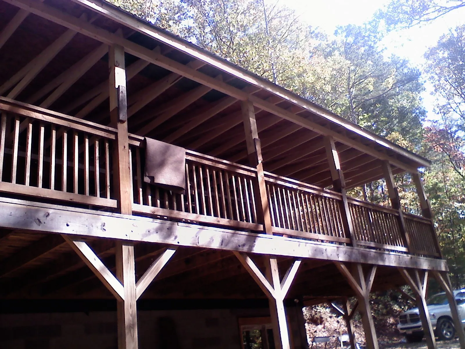 Timber framing under a new elevated porch and deck — Roof Leak Repair in Hixson by Roofing Brothers
